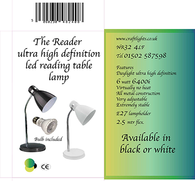 THE READER SMALL ULTRA HIGH DEFINITION DAYLIGHT READING LAMP IN SLIGHT SECONDS